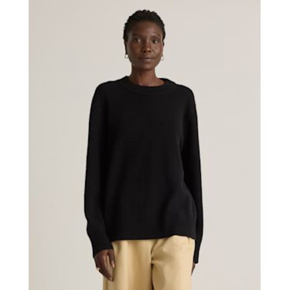 NWOT Quince Black Oversized Mongolian Cashmere Crewneck Sweater